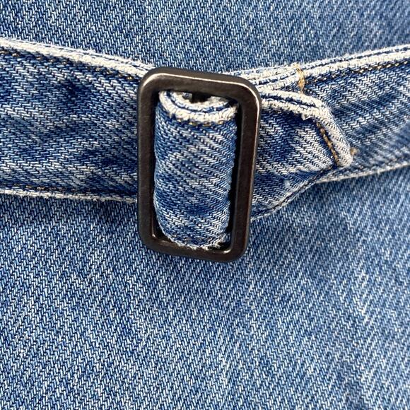 LEVIS Dress M Vianna Vest Overall Jumper Bib Button Front Denim Cotton Blue - Picture 7 of 15